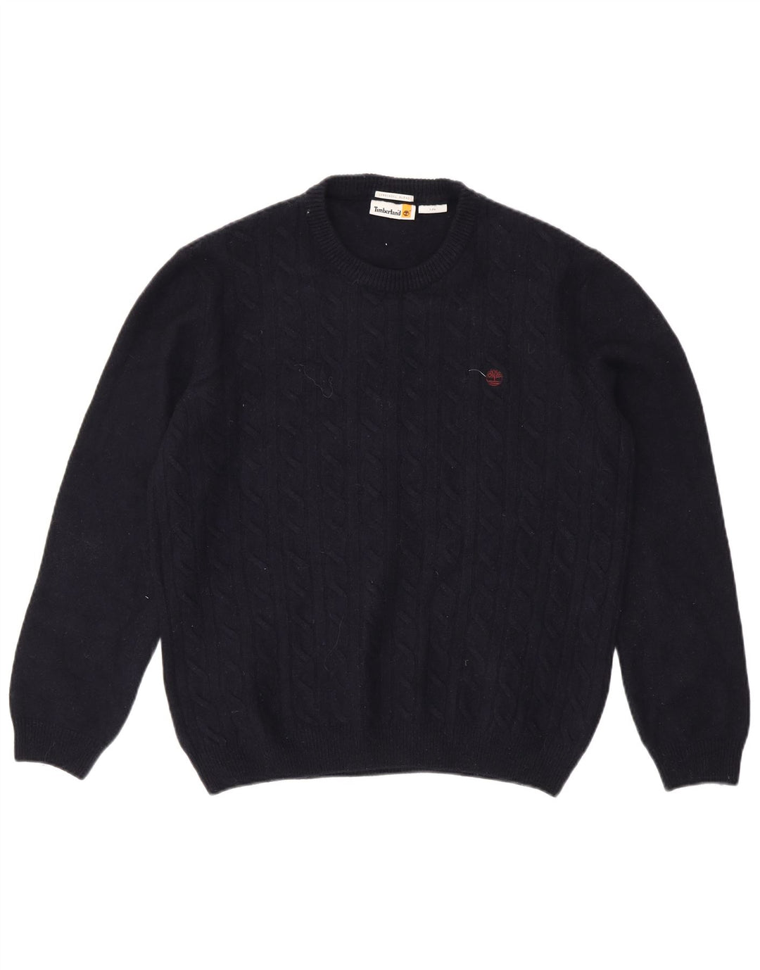 TIMBERLAND Mens Crew Neck Jumper Sweater Large Navy Blue Wool