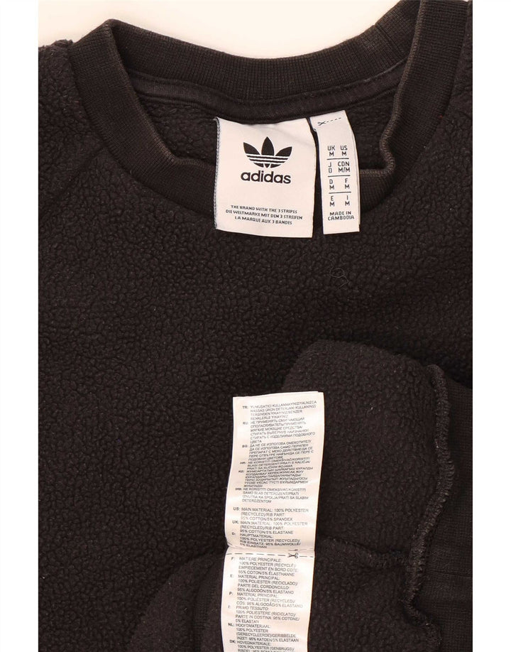 Adidas Mens Graphic Fleece Jumper Medium Black Polyester