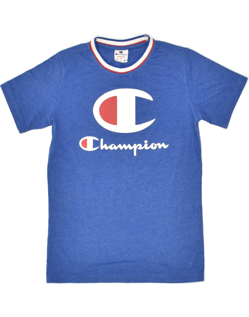 CHAMPION Boys Graphic T-Shirt Top 11-12 Years Large  Blue Cotton | Vintage Champion | Thrift | Second-Hand Champion | Used Clothing | Messina Hembry 