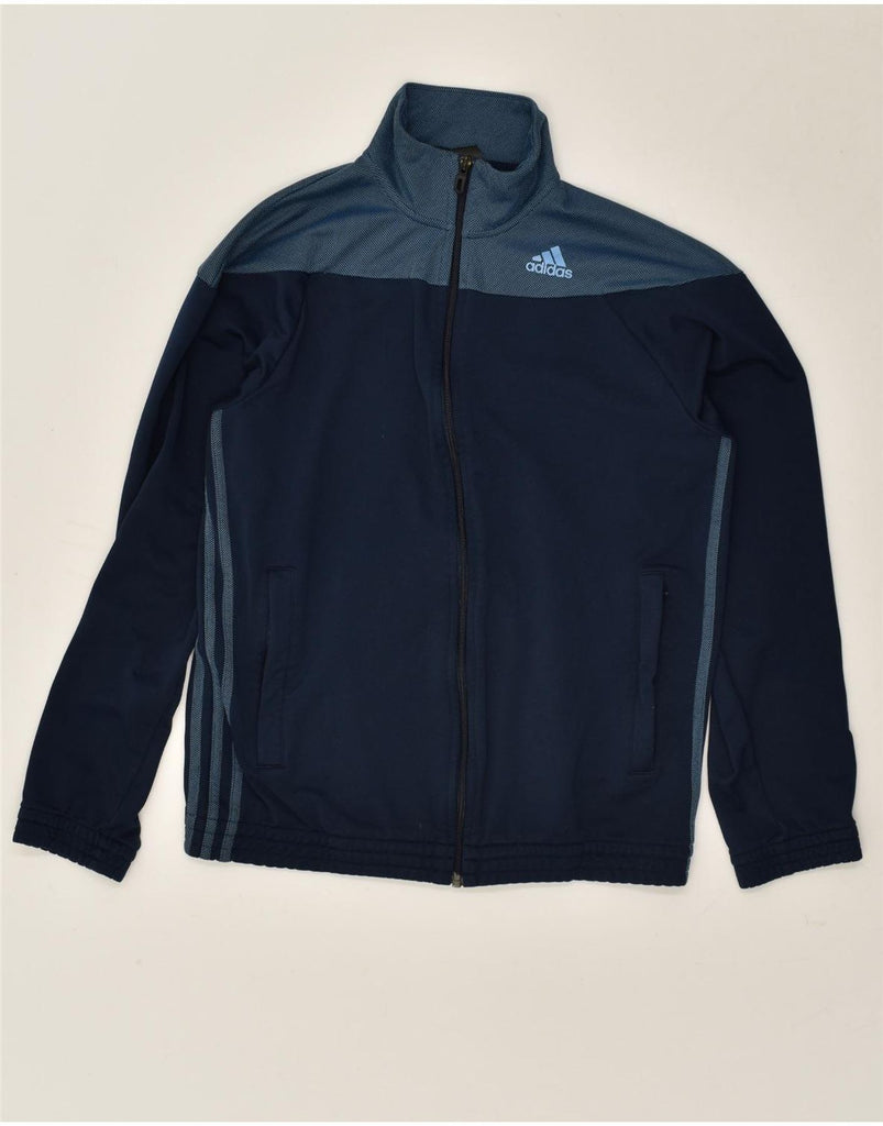 ADIDAS Mens Tracksuit Top Jacket Small Navy Blue Colourblock Polyester | Vintage Adidas | Thrift | Second-Hand Adidas | Used Clothing | Messina Hembry 