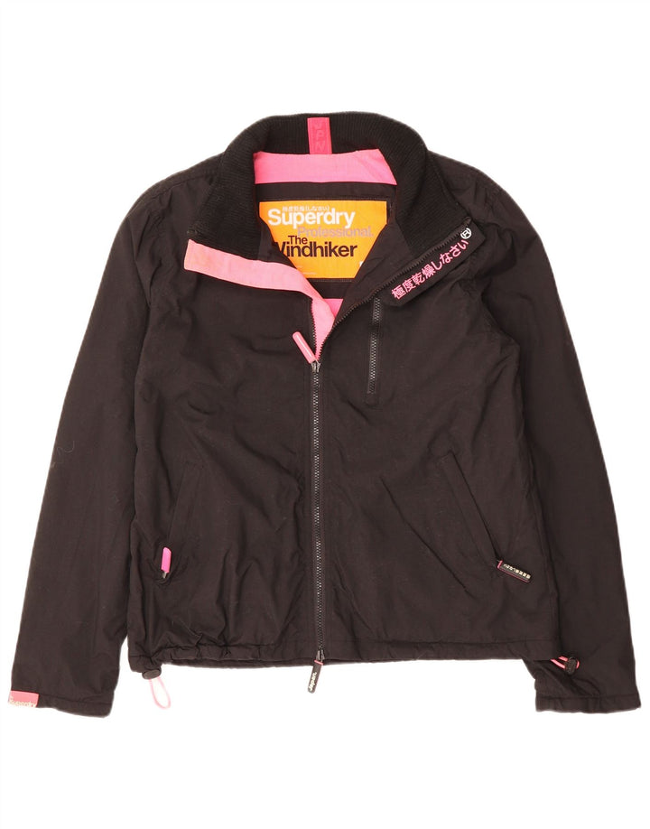 SUPERDRY Womens The Windhiker Windbreaker Jacket UK 16 Large Black