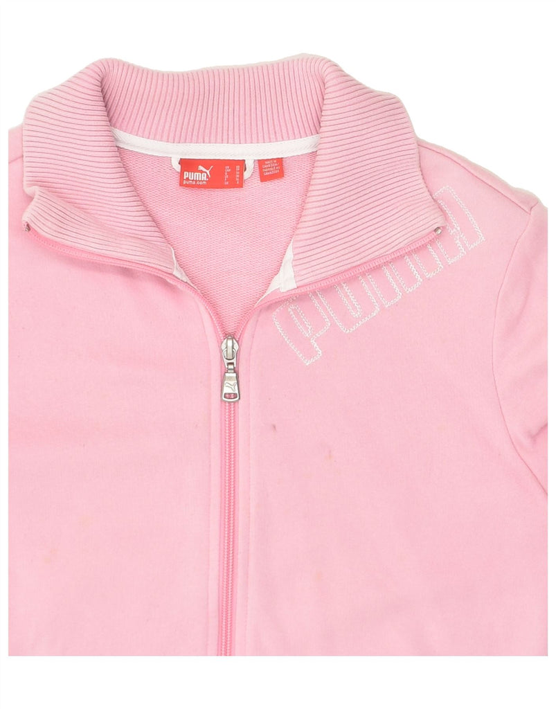 PUMA Womens Tracksuit Top Jacket UK 8 Small Pink Cotton | Vintage Puma | Thrift | Second-Hand Puma | Used Clothing | Messina Hembry 