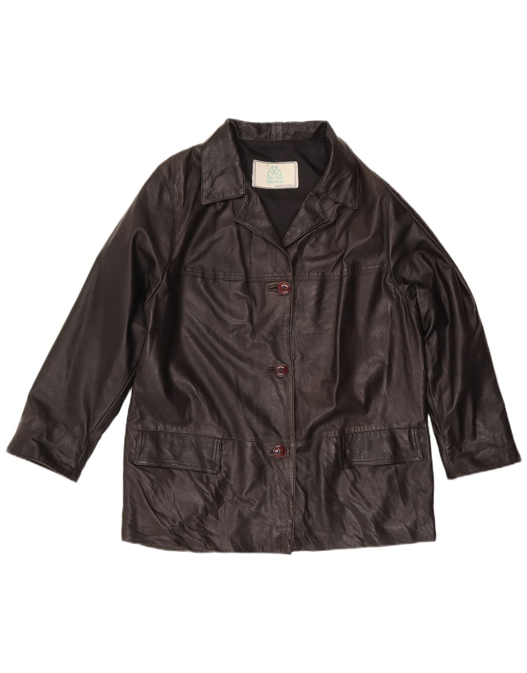 Vintage Womens Leather Jacket UK 16 Large Black