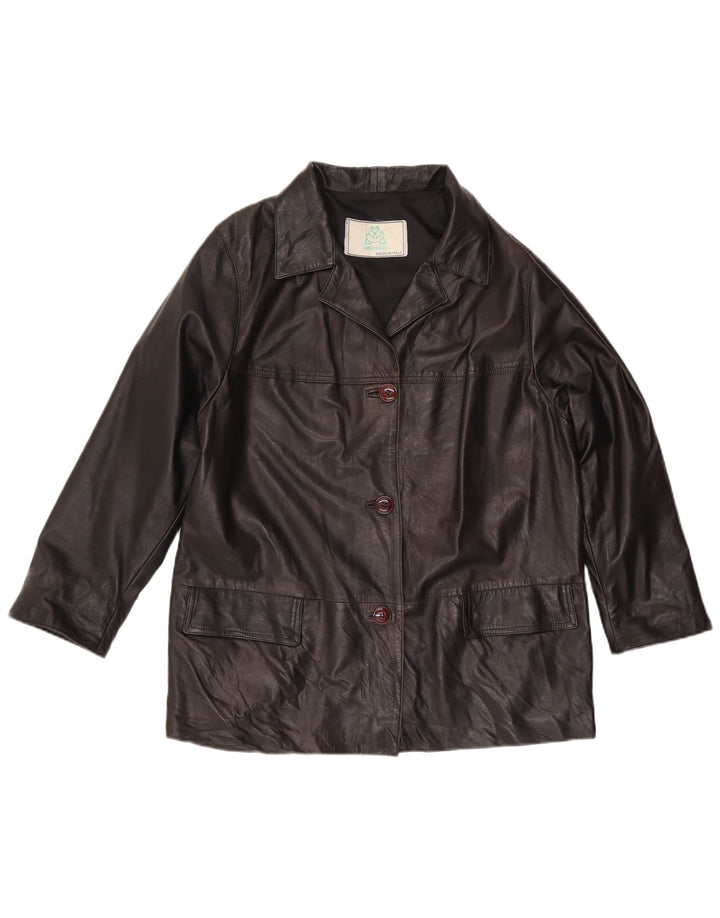 Vintage Womens Leather Jacket UK 16 Large Black