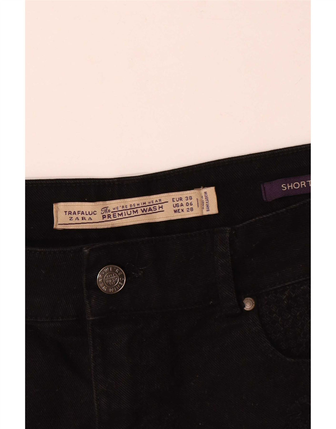 Zara Womens Denim Shorts EU 38 Small W28 Black