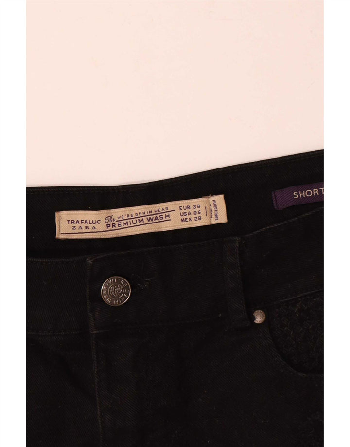 Zara Womens Denim Shorts EU 38 Small W28 Black