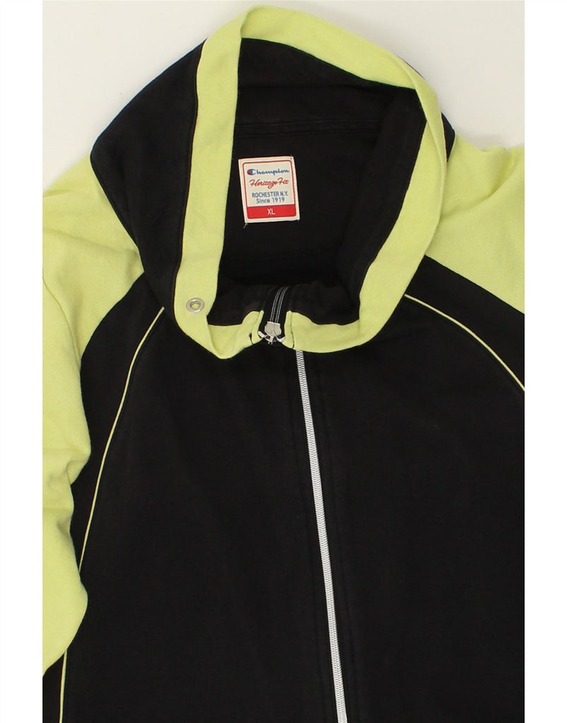 CHAMPION Womens Heritage Fit Tracksuit Top Jacket UK 18 XL Black | Vintage Champion | Thrift | Second-Hand Champion | Used Clothing | Messina Hembry 