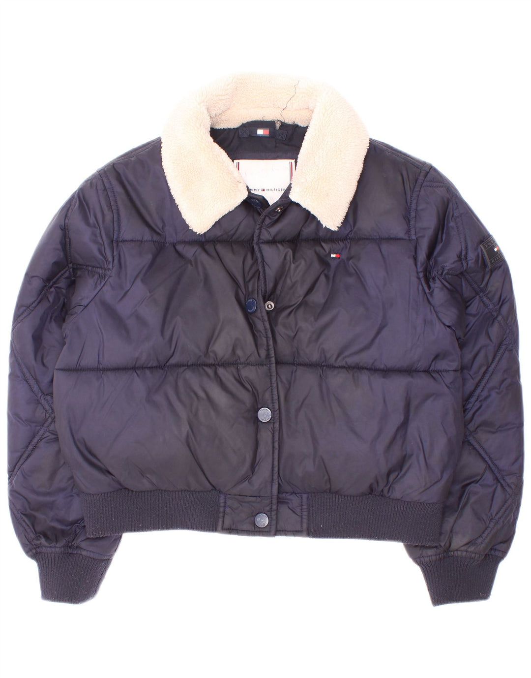 Tommy Hilfiger Girls Padded Jacket 7-8 Years Navy Blue Polyester