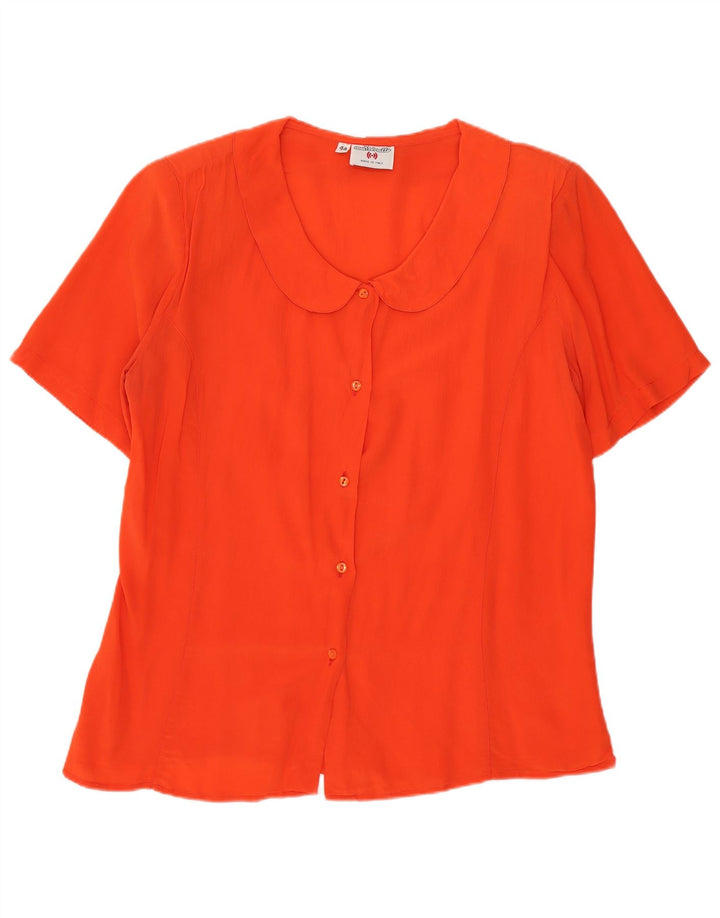 Mazzonetto Womens Short Sleeve Shirt Blouse IT 44 Medium Orange