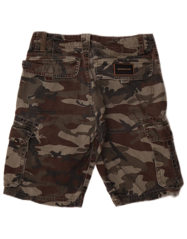 Quiksilver Boys Regular Fit Cargo Shorts 9-10 Years W25 Khaki Camouflage