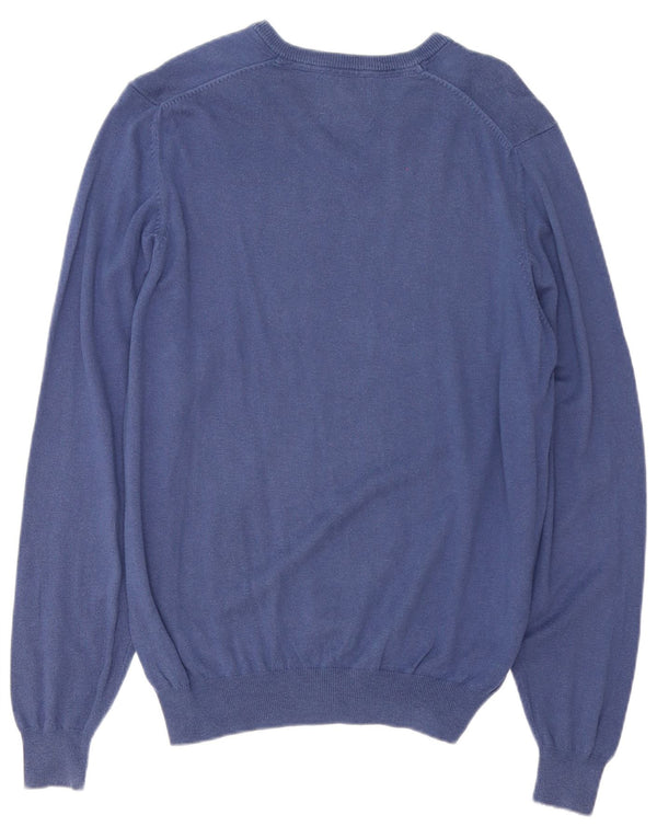 Marks & Spencer Mens Regular Fit V-Neck Jumper Sweater Medium Navy Blue