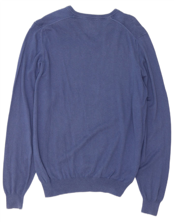 Marks & Spencer Mens Regular Fit V-Neck Jumper Sweater Medium Navy Blue
