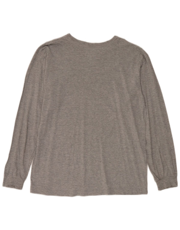 Adidas Mens Graphic Top Long Sleeve Large Grey Cotton