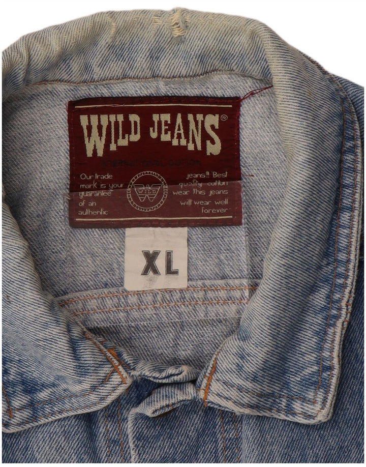Wild Jeans Mens Denim Jacket UK 42 XL Blue Cotton