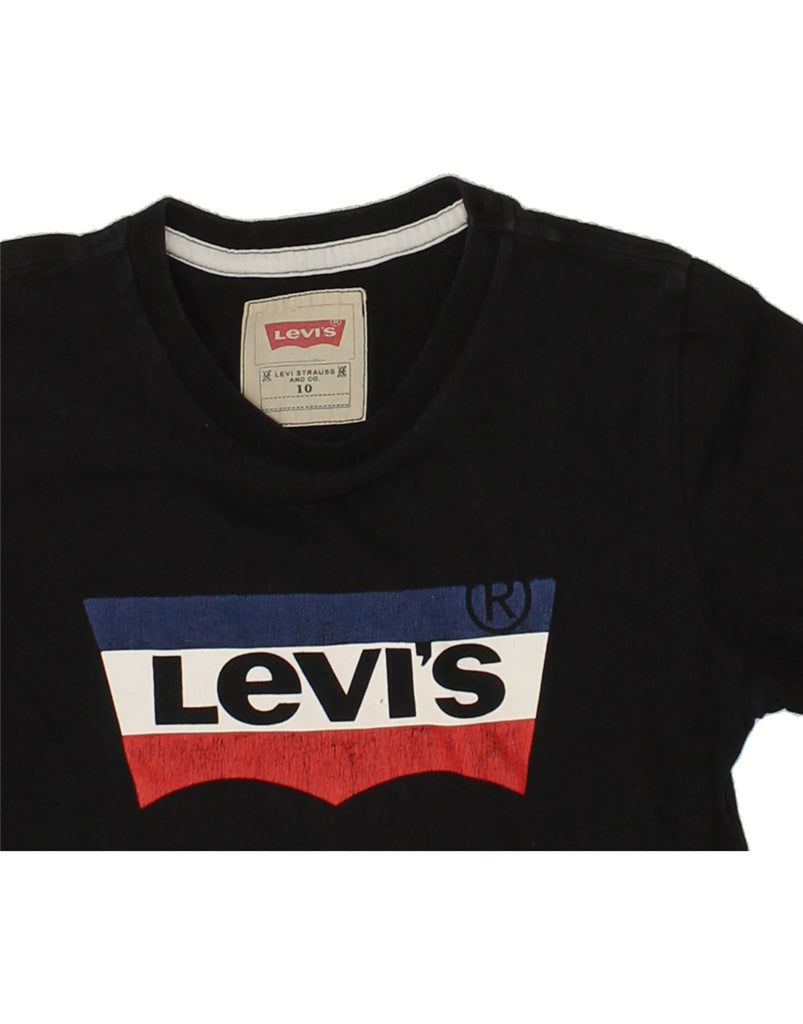 LEVI'S Boys Graphic T-Shirt Top 9-10 Years Black Cotton | Vintage Levi's | Thrift | Second-Hand Levi's | Used Clothing | Messina Hembry 