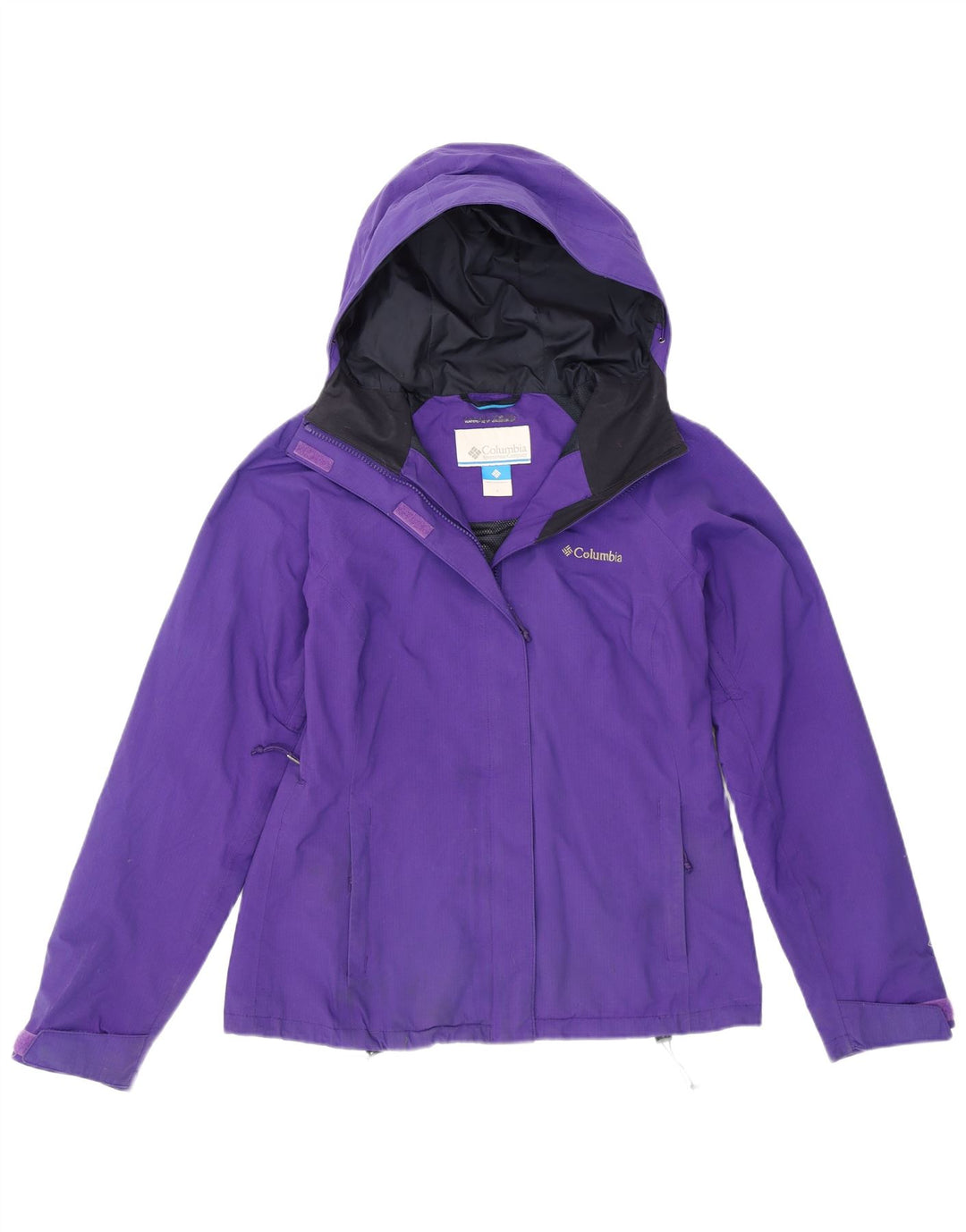 Columbia Womens Hooded Rain Jacket UK 10 Small Purple Nylon
