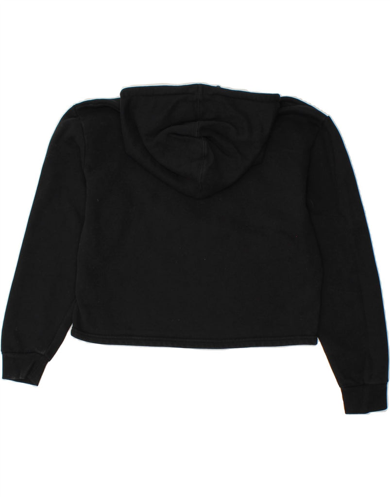 PUMA Womens Crop Hoodie Jumper UK 10 Small Black Cotton | Vintage Puma | Thrift | Second-Hand Puma | Used Clothing | Messina Hembry 