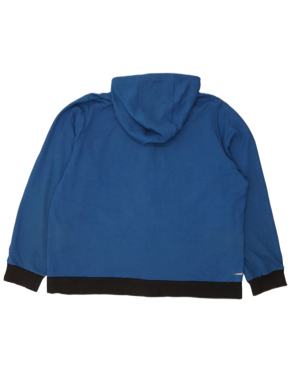 Adidas Mens Climalite Zip Hoodie Sweater 2XL Blue Colourblock Polyester