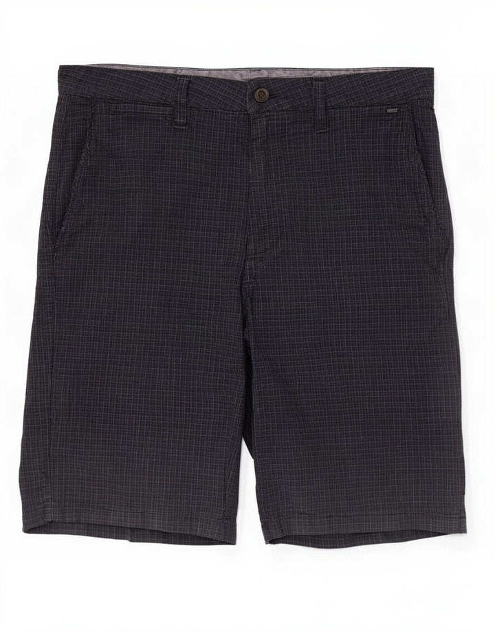 Vans Mens Chino Shorts W32 Medium Black Check Cotton