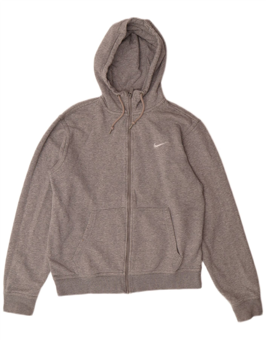 Nike Mens Zip Hoodie Sweater Medium Grey Cotton