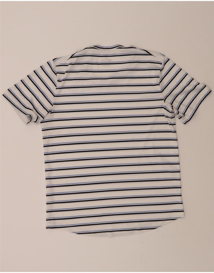 NIKE Mens Dri Fit T-Shirt Top Medium White Striped Vintage Nike and Second-Hand Nike from Messina Hembry 