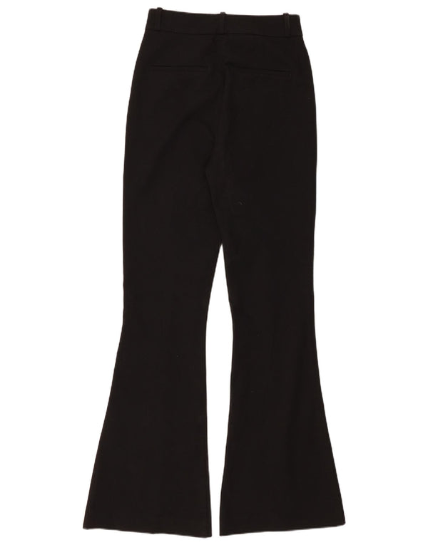 REISS Womens High Waist Flare Casual Trousers UK 6 XS W25 L32 Black