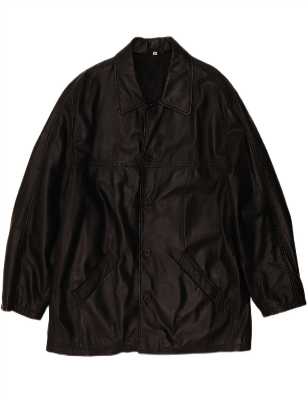 Vintage Mens Leather Jacket EU 54 2XL Black Leather