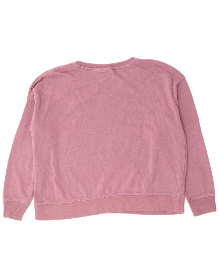 Reebok Womens Graphic Oversized Sweatshirt Jumper UK 20 2XL Purple Cotton