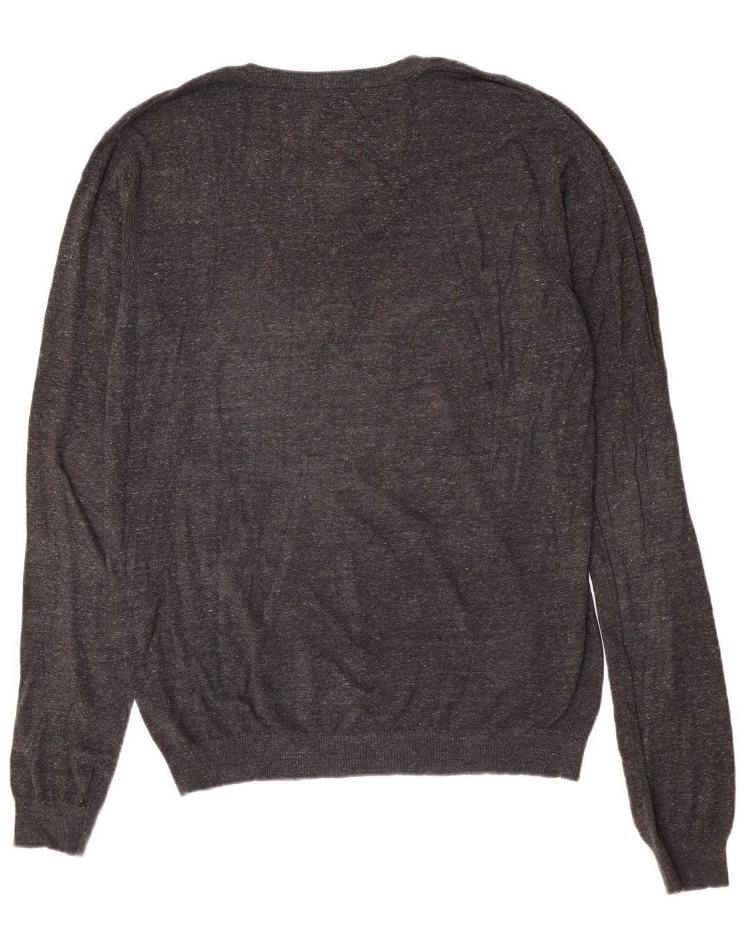 Diesel Mens V-Neck Jumper Sweater 2XL Grey Cotton