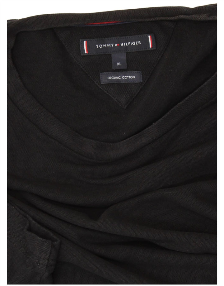 TOMMY HILFIGER Womens T-Shirt Top UK 18 XL Black Cotton