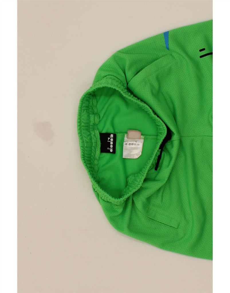 DIADORA Boys Graphic Sport Shorts 5-6 Years  Green Polyester Vintage Diadora and Second-Hand Diadora from Messina Hembry 