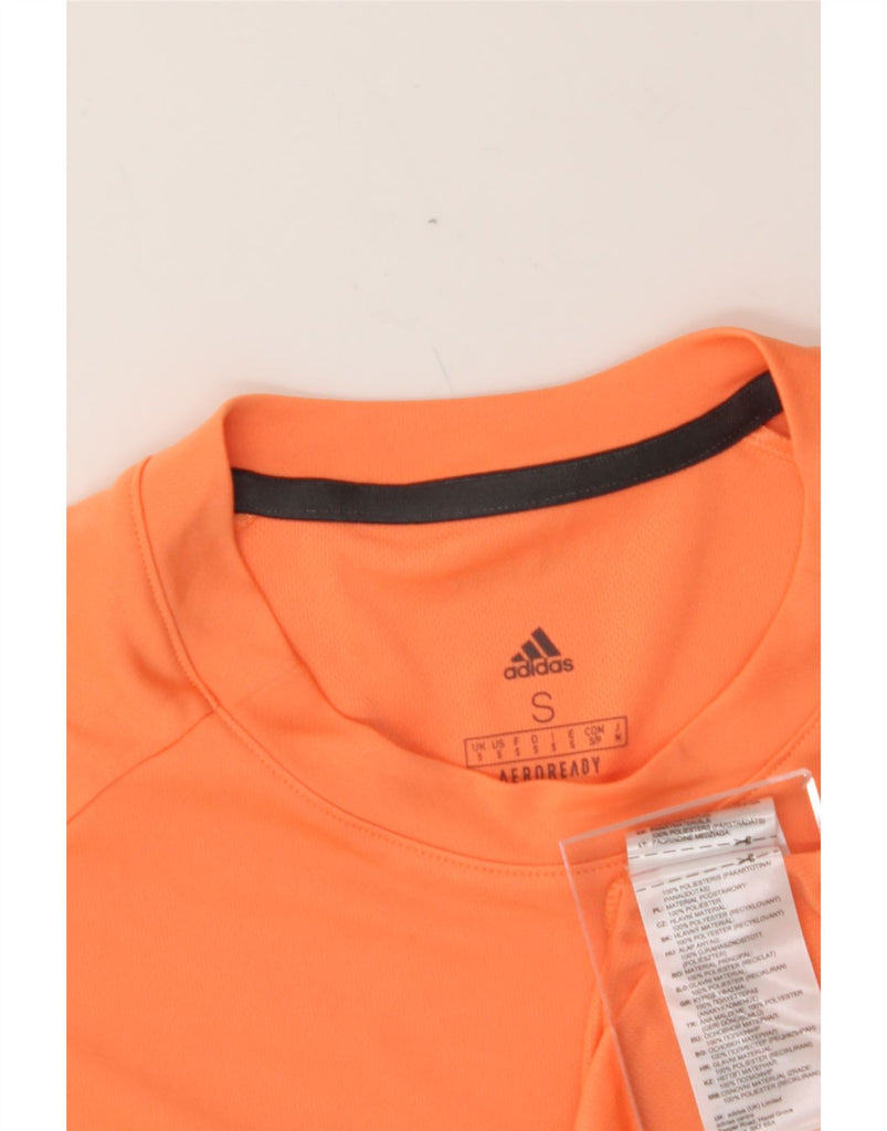 ADIDAS Mens Aeroready T-Shirt Top Small Orange Polyester Vintage Adidas and Second-Hand Adidas from Messina Hembry 