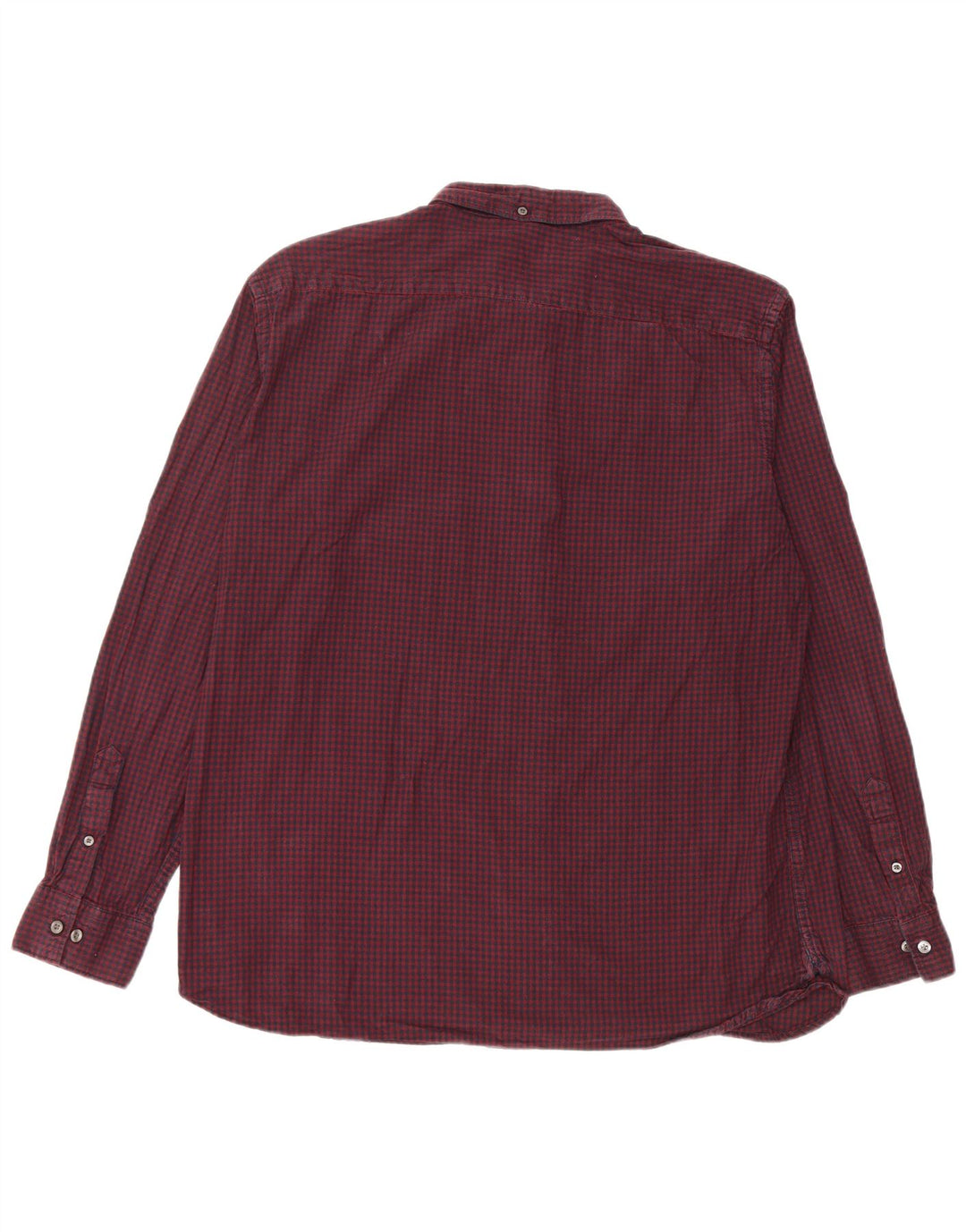 FRENCH CONNECTION Mens Flannel Shirt 2XL Burgundy Check