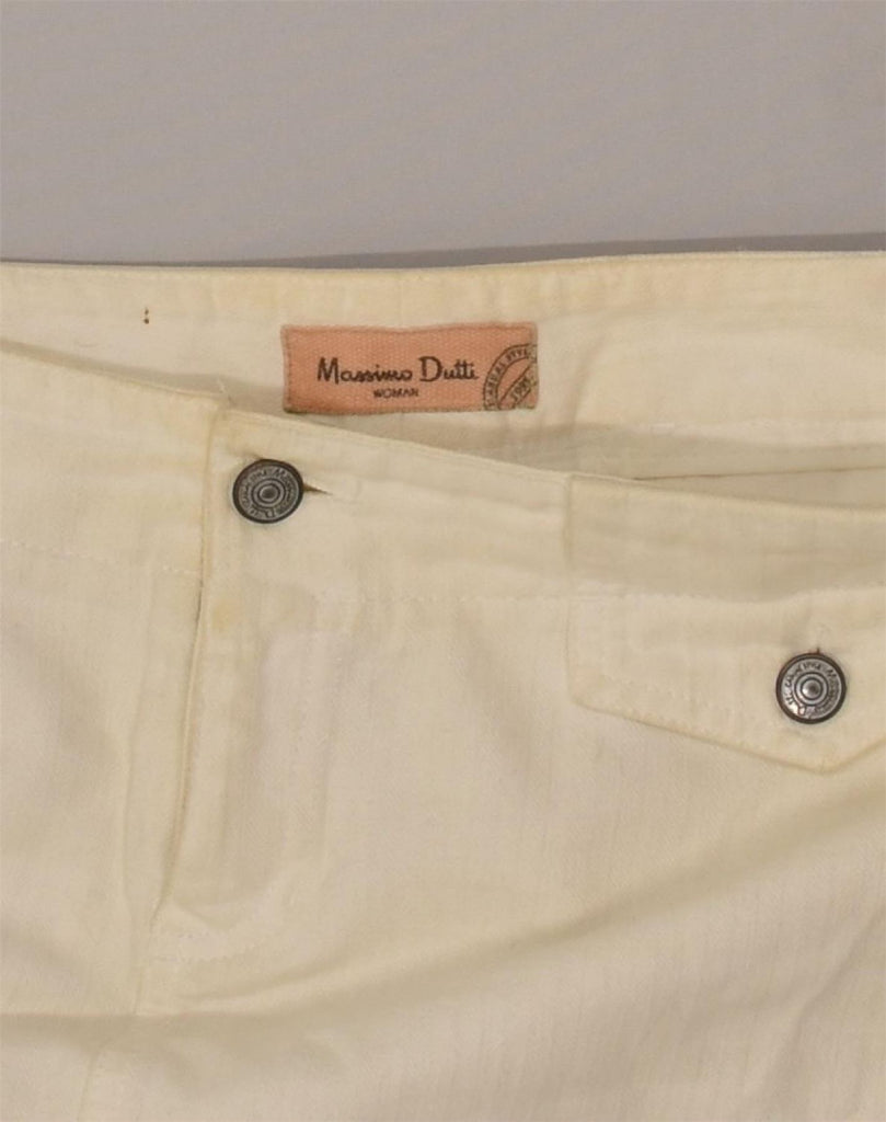 MASSIMO DUTTI Womens Denim Skirt EU 44 XL W34 Off White Cotton | Vintage Massimo Dutti | Thrift | Second-Hand Massimo Dutti | Used Clothing | Messina Hembry 