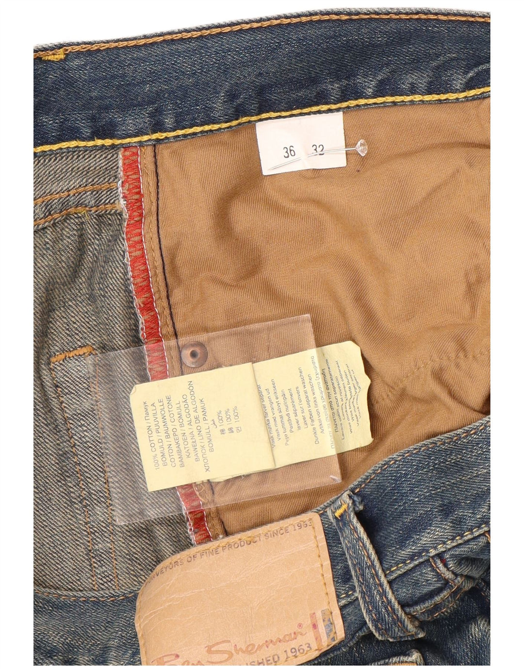BEN SHERMAN Mens Straight Jeans W36 L32 Blue Cotton