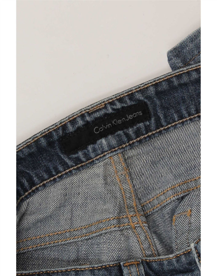 Calvin Klein Mens Distressed Straight Jeans W34 L28 Blue