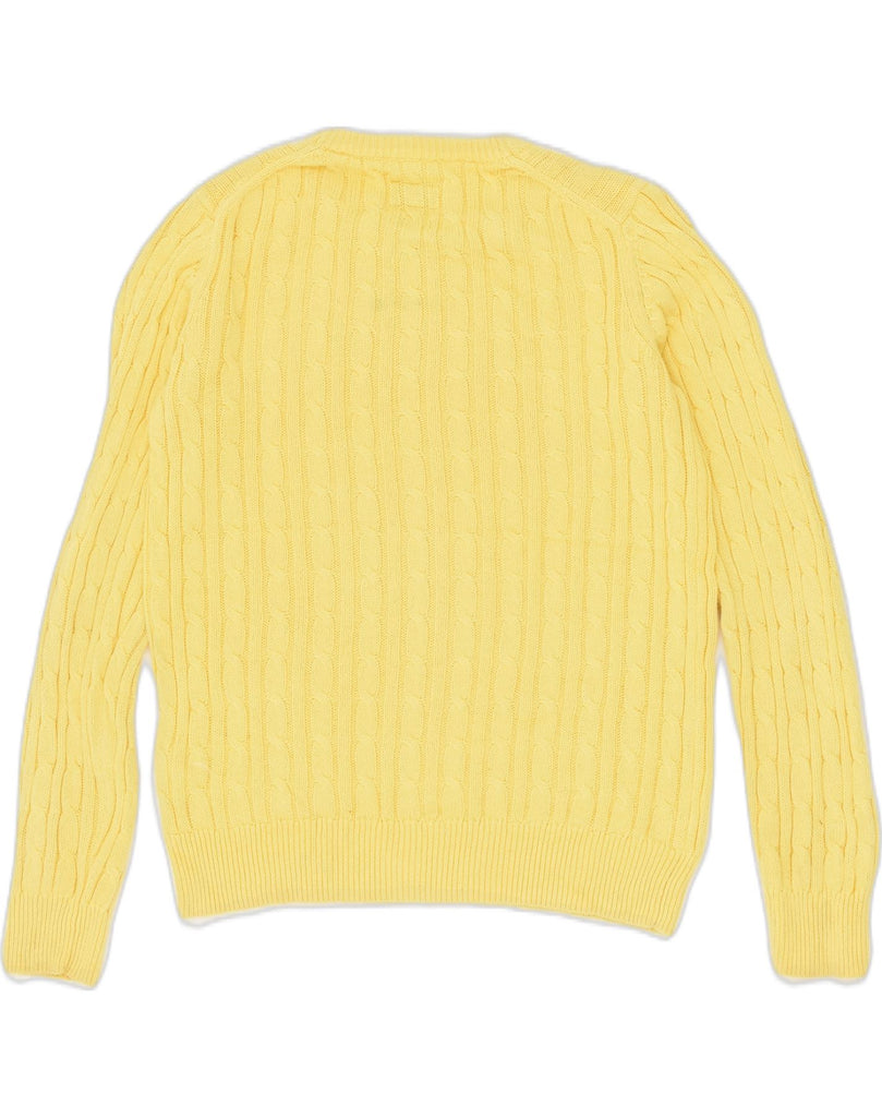 JACK WILLS Womens Crew Neck Jumper Sweater US 8 Medium Yellow Cotton | Vintage Jack Wills | Thrift | Second-Hand Jack Wills | Used Clothing | Messina Hembry 