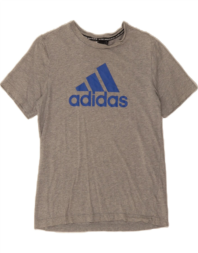 ADIDAS Boys Graphic T-Shirt Top 13-14 Years Grey Cotton Vintage Adidas and Second-Hand Adidas from Messina Hembry 