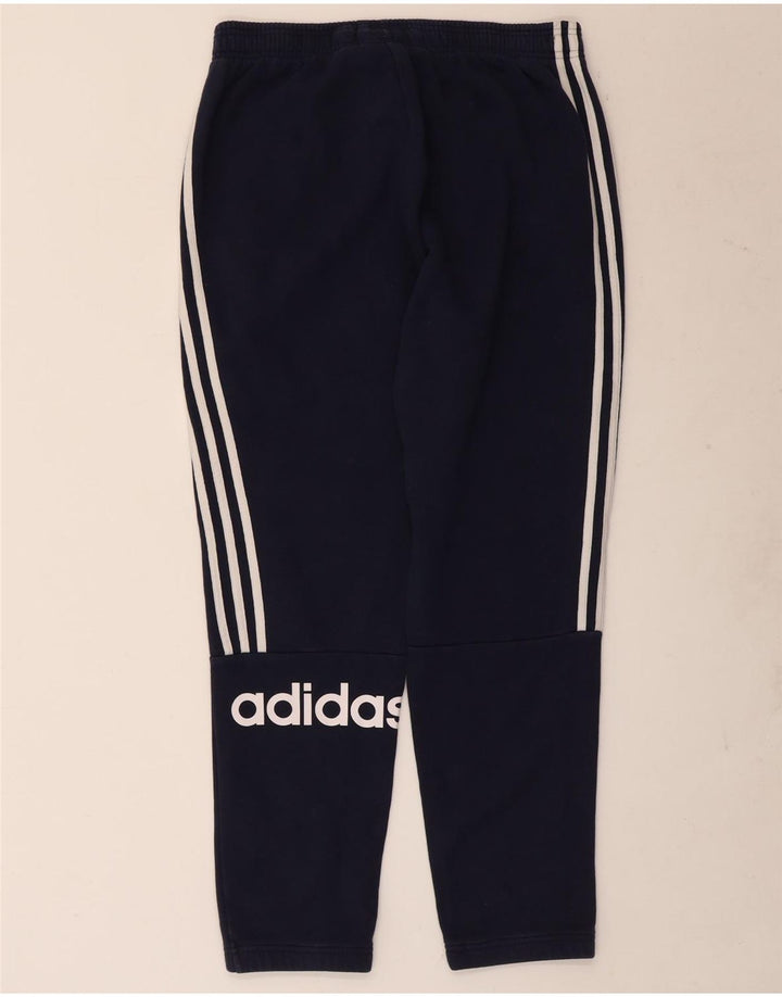 Adidas Mens Graphic Tracksuit Trousers Large Navy Blue Cotton
