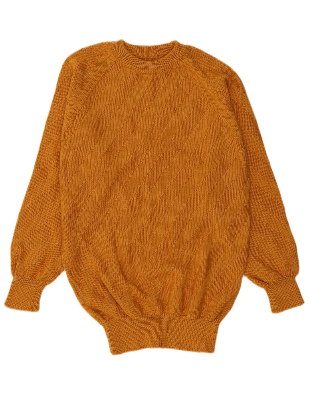 VINTAGE Womens Boat Neck Jumper Sweater UK 12 Medium Yellow Striped
