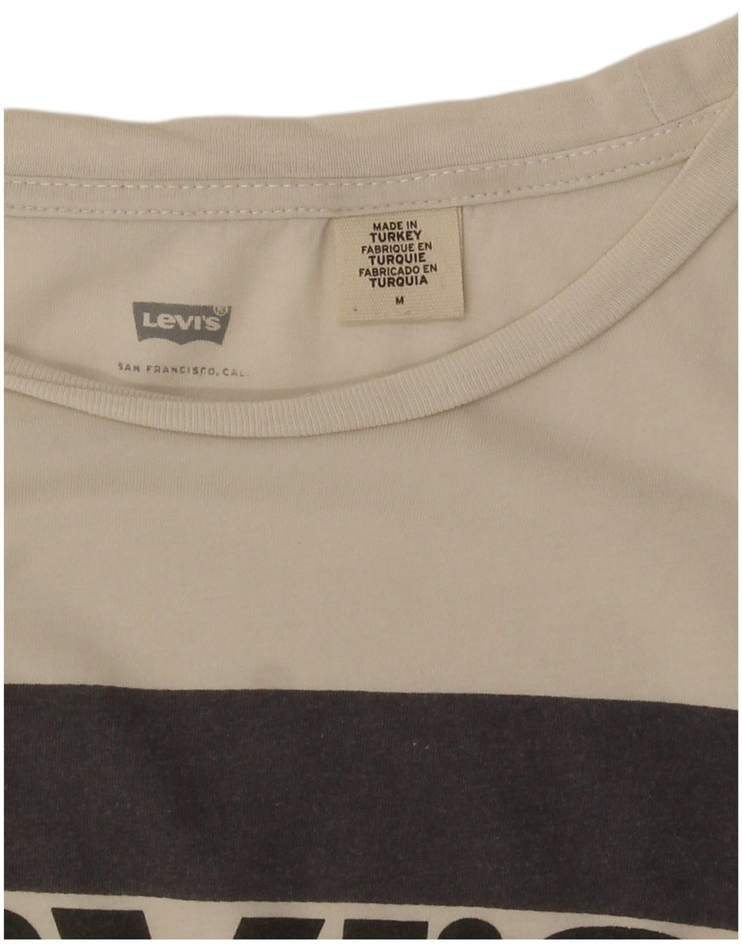 Levi's Womens Graphic T-Shirt Top UK 14 Medium White