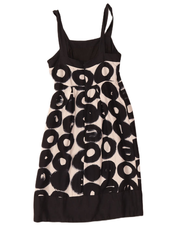 Betty Jackson Womens Sleeveless Sheath Dress UK 10 Small Black Geometric