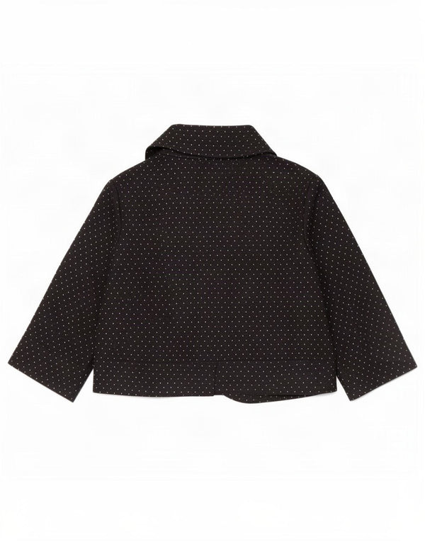 Minuet Womens 3/4 Sleeve Bolero Jacket UK 16 Large Black Spotted Acrylic