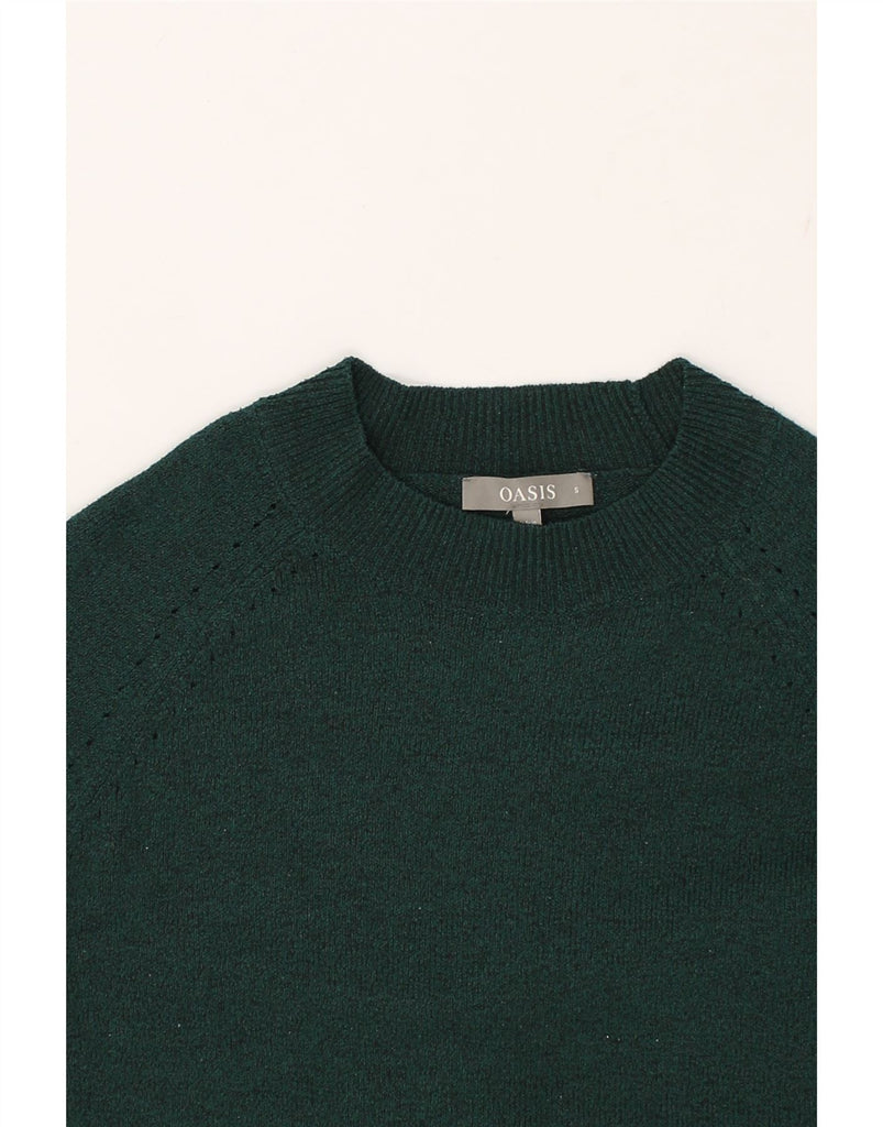 OASIS Womens Crew Neck Jumper Sweater UK 10 Small Green Cotton | Vintage Oasis | Thrift | Second-Hand Oasis | Used Clothing | Messina Hembry 