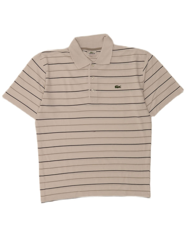 Lacoste Mens Polo Shirt Size 4 Medium White Striped