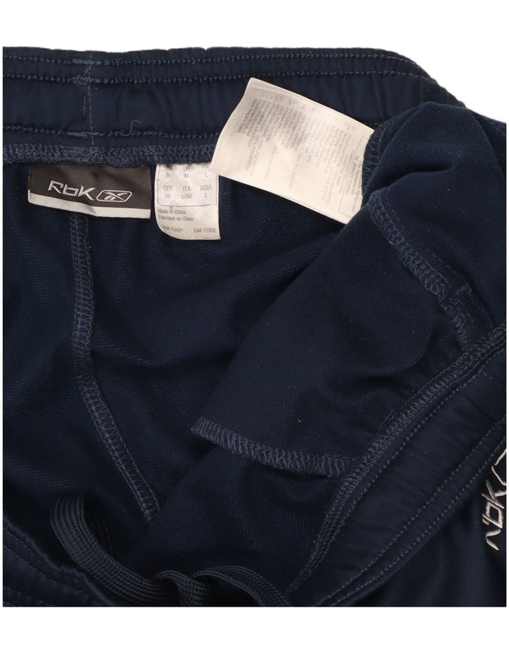 Reebok Mens Tracksuit Trousers Medium Navy Blue Colourblock Polyester
