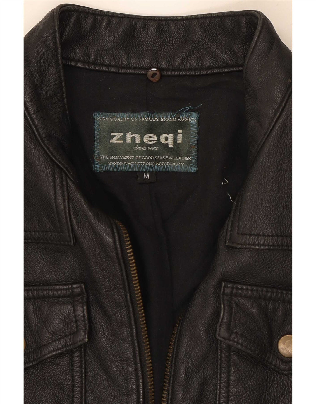 Vintage Womens Biker Leather Jacket UK 12 Medium Black