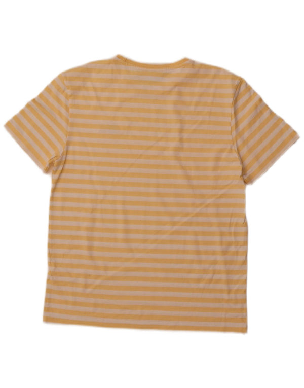 LACOSTE Womens Loose Fit T-Shirt Top Size 34 Small Yellow Striped