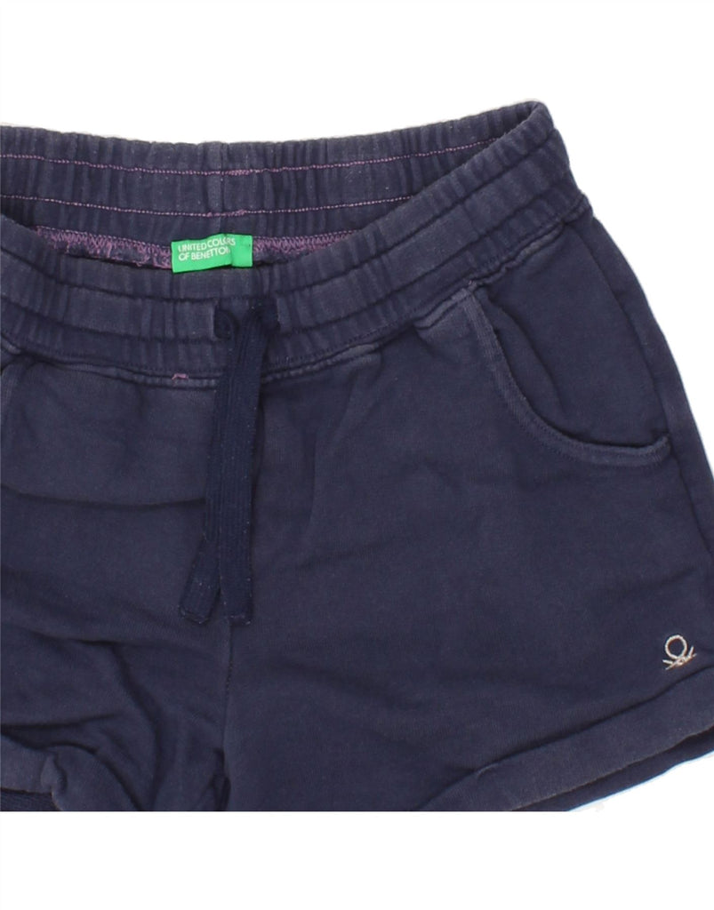 BENETTON Girls Sport Shorts 9-10 Years W24 Navy Blue Vintage Benetton and Second-Hand Benetton from Messina Hembry 