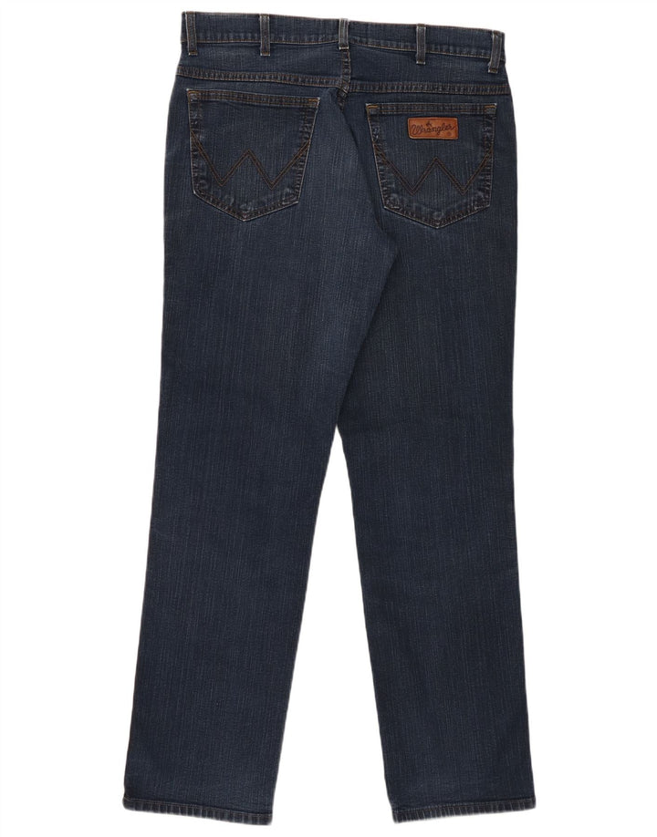 Wrangler Mens Straight Jeans W34 L32 Navy Blue